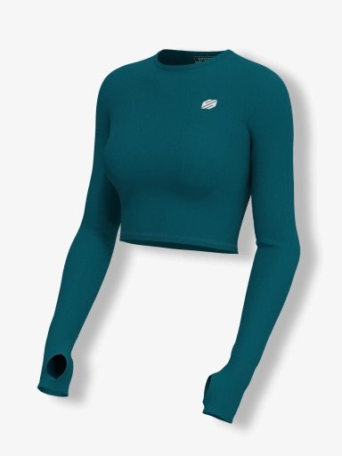 Active Long Sleeve Workout Top - Teal