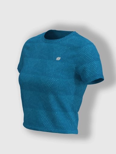 Impulse Performance Crop Top - Peacock Blue