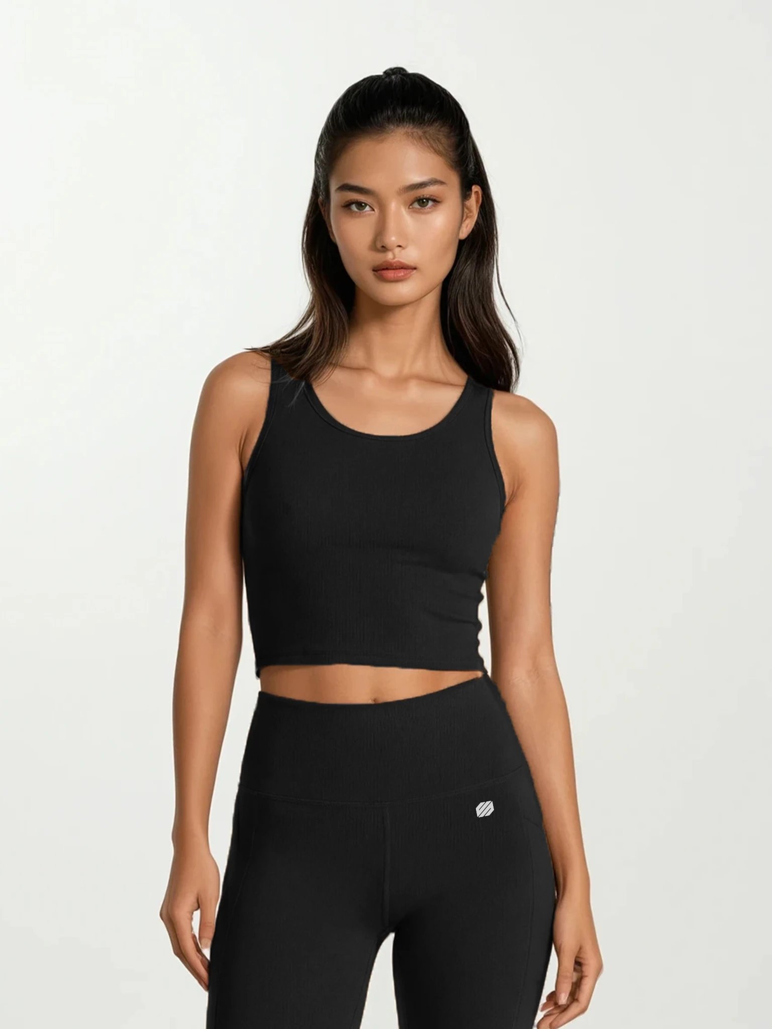 Flux Sleeveless Cropped Top - Black