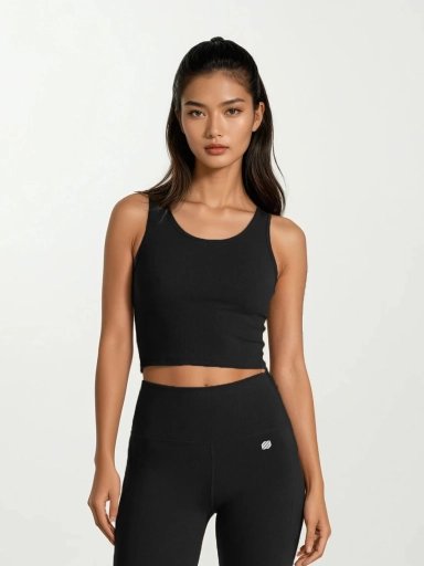 Flux Sleeveless Cropped Top - Black